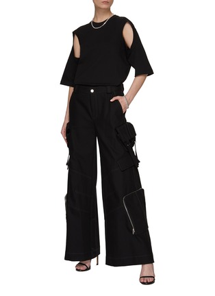 模特儿示范图 - 点击放大 - DION LEE - 拼贴口袋工装长裤