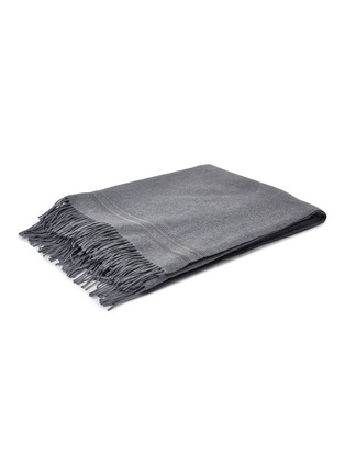 首图 –点击放大 - BRUNELLO CUCINELLI - Jewel Embroidery Fringed Silk Blanket — Light Gray