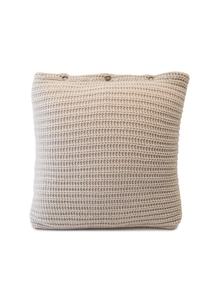 首图 –点击放大 - BRUNELLO CUCINELLI - Buttoned Chunky Cashmere Knit Cushion — Light Gray