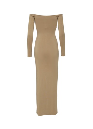 模特儿示范图 - 点击放大 - SKIMS - SMOOTH LOUNGE 露肩长袖连衣裙