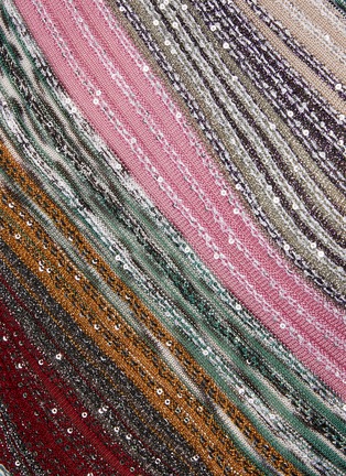  - MISSONI - 亮片缀饰条纹单肩无袖短款上衣