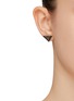 模特儿示范图 - 点击放大 - PRADA - Triangular Logo Sterling Silver Stud Earrings