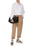 模特儿示范图 - 点击放大 - BRUNELLO CUCINELLI - 腰带缀饰翻边设计长裤