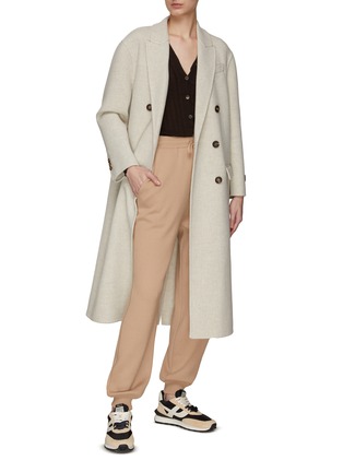 模特儿示范图 - 点击放大 - BRUNELLO CUCINELLI - 双排扣长款羊绒大衣