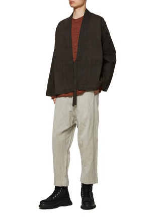 模特儿示范图 - 点击放大 - UMA WANG - 抽绳设计混羊毛长裤