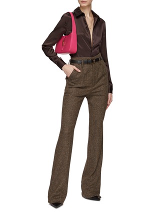 模特儿示范图 - 点击放大 - SAINT LAURENT - 人字形纹羊毛粗花呢长裤