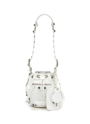 首图 - 点击放大 - BALENCIAGA - ‘LE CAGOLE XS’ STUDDED CRINKLED-LEATHER BUCKET BAG