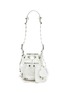首图 - 点击放大 - BALENCIAGA - ‘LE CAGOLE XS’ STUDDED CRINKLED-LEATHER BUCKET BAG