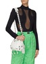 模特儿示范图 - 点击放大 - BALENCIAGA - ‘LE CAGOLE XS’ STUDDED CRINKLED-LEATHER BUCKET BAG