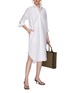 模特儿示范图 - 点击放大 - EQUIL - 立领纯棉衬衫式连衣裙