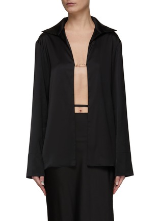 首图 - 点击放大 - JACQUEMUS - LOGO 金属搭扣缎面长袖衬衫