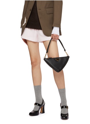 正面 -点击放大 - PRADA - 三角拼色图案提花单肩包