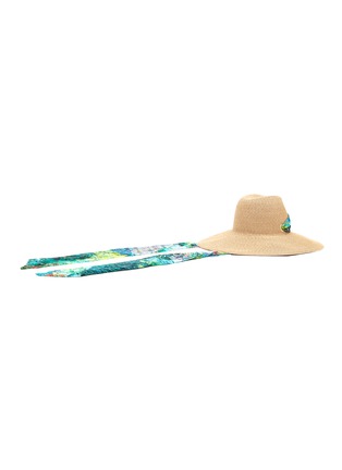 模特儿示范图 - 点击放大 - EUGENIA KIM - CASSIDY缎布饰边遮阳草帽
