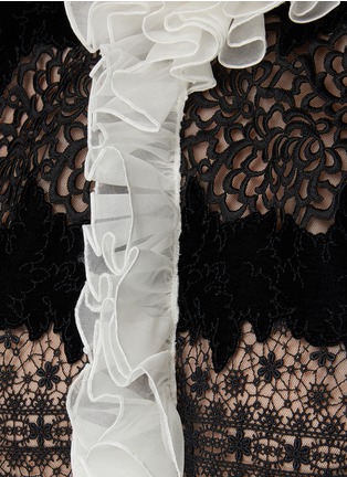  - GIAMBATTISTA VALLI - 拼色花边缀饰蕾丝长袖连衣裙