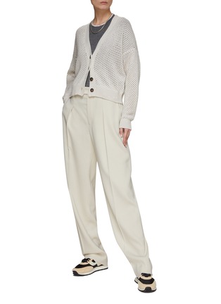 模特儿示范图 - 点击放大 - BRUNELLO CUCINELLI - 直筒混羊毛西装长裤
