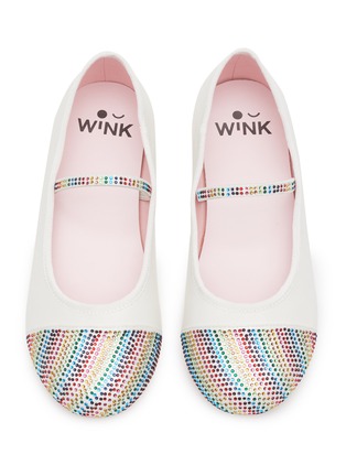 模特儿示范图 - 点击放大 - WINK - CONFETTI 儿童款彩虹水钻平底鞋