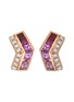 首图 - 点击放大 - KAVANT & SHARART - ‘Origami Ziggy’ Diamond Pink Sapphire 18K Rose Gold V-Stud Earrings