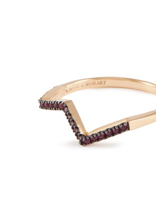 细节 - 点击放大 - KAVANT & SHARART - ‘Origami Ziggy’ Micro Ruby 18K Rose Gold Ring