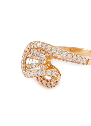 细节 - 点击放大 - KAVANT & SHARART - ‘Talay’ Diamond 18K Rose Gold Mini Wave Ring