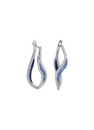 首图 - 点击放大 - KAVANT & SHARART - ‘Talay’ Diamond Sapphire 18K White Gold Hoop Earrings