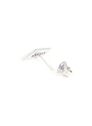 细节 - 点击放大 - KAVANT & SHARART - ‘Origami’ Diamond Sapphire 18K White Gold Palm Leaf Earrings