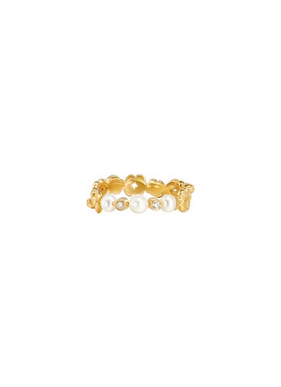 首图 - 点击放大 - CENTAURI LUCY - RENOIR钻石珍珠点缀18K黄金戒指