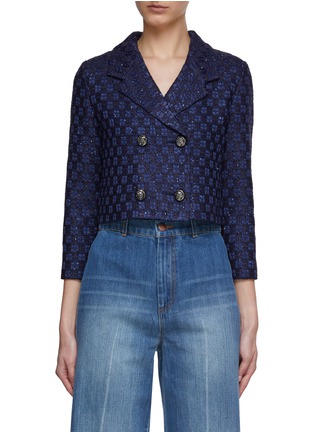 首图 - 点击放大 - ST. JOHN - Sequined Tweed Double Breasted Jacket