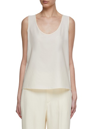 首图 - 点击放大 - ST. JOHN - Sleeveless Scoop Neck Silk Blend Top