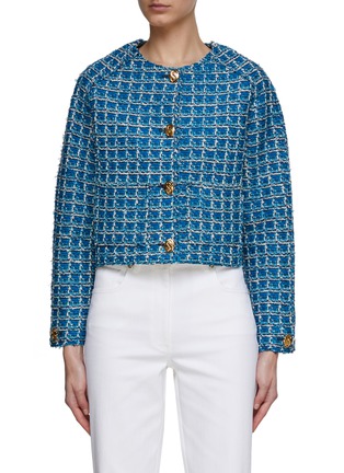 首图 - 点击放大 - ST. JOHN - Chequered Tweed Round Neck Jacket