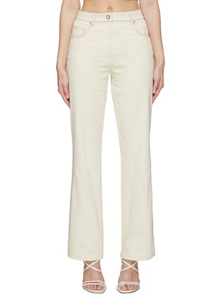 首图 - 点击放大 - ST. JOHN - CONTRAST STITCH HIGH RISE FLARED LEG JEANS