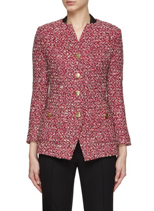 首图 - 点击放大 - ST. JOHN - COLLARLESS BUTTON FRONT TWEED JACKET