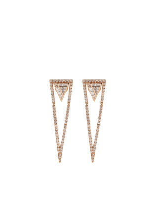 首图 - 点击放大 - KAVANT & SHARART - ‘GeoArt’ Back To Basic Diamond 18K Rose Gold Triangular Stud Earrings