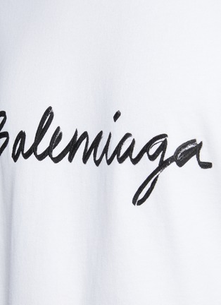  - BALENCIAGA - Logo Vintage Cotton Crewneck T-Shirt