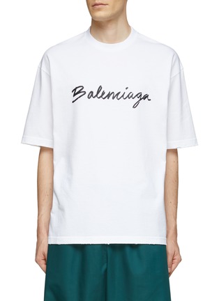 首图 - 点击放大 - BALENCIAGA - Logo Vintage Cotton Crewneck T-Shirt