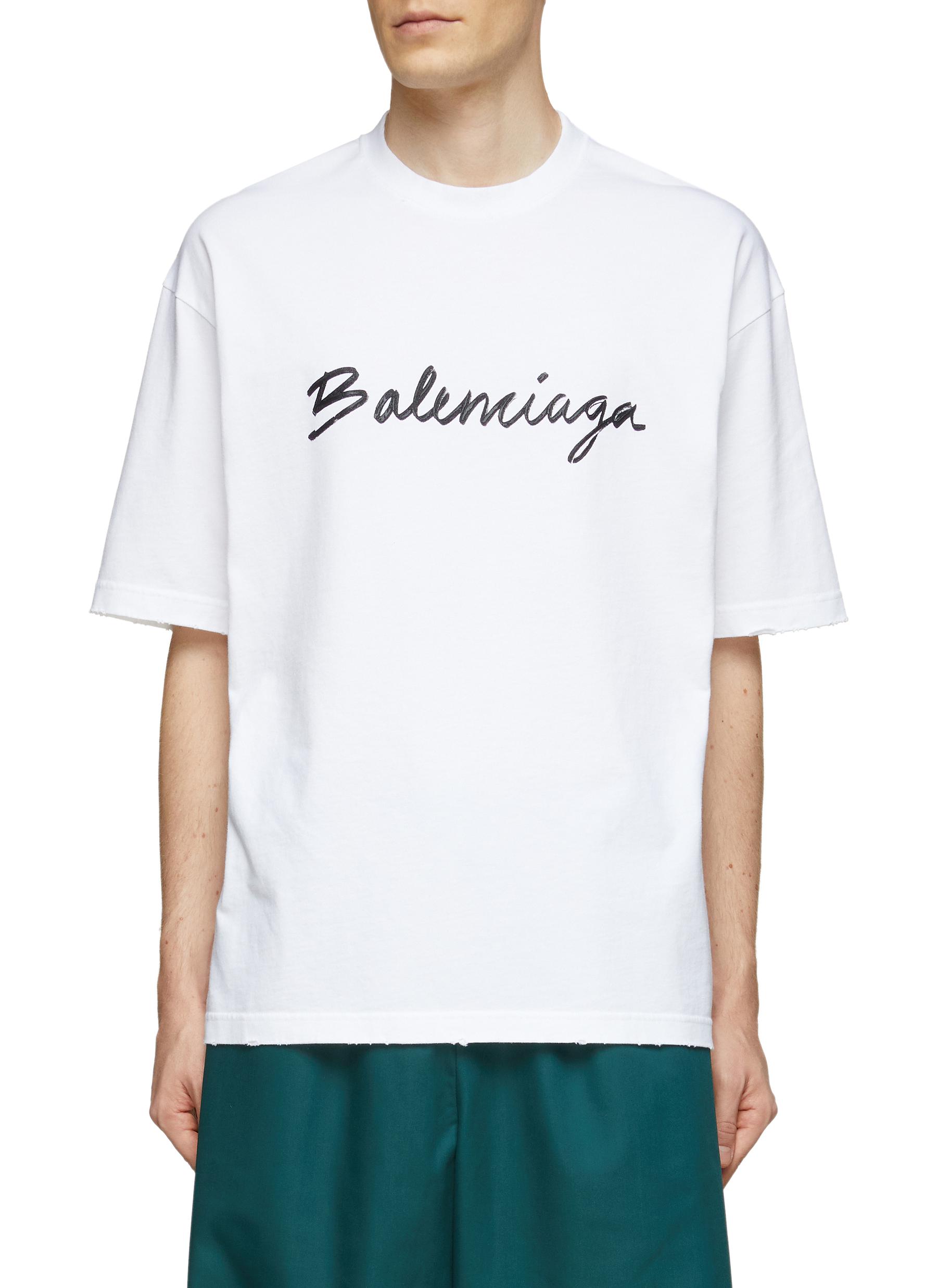 BALENCIAGA | Logo Vintage Cotton Crewneck T-Shirt | Lane Crawford