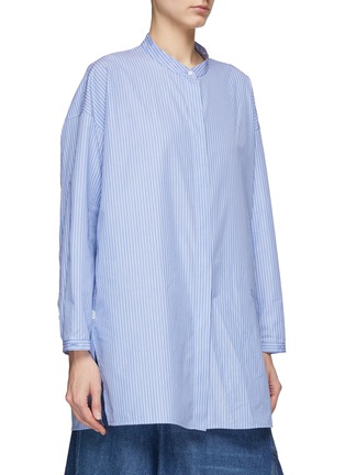 细节 - 点击放大 - LOEWE - LOGO 刺绣条纹纯棉衬衫