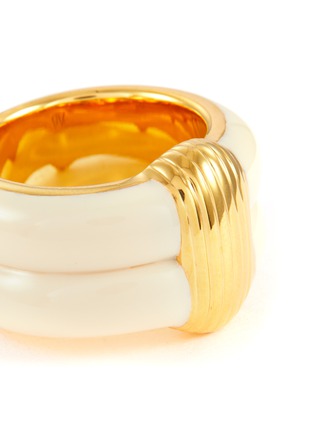 细节 - 点击放大 - AURÉLIE BIDERMANN - KATT 双层镀金黄铜缀饰搪瓷戒指