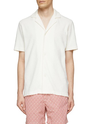 正面 -点击放大 - LANE CRAWFORD - ORLEBAR BROWN TWIN SET<br>TOWELLING SHORT-SLEEVED SHIRT & GEOMETRIC JACQUARD SHORTS