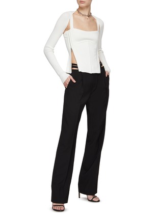 模特儿示范图 - 点击放大 - DION LEE - 搭扣式镂空设计羊毛长裤