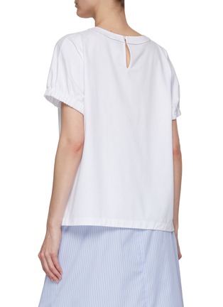 背面 - 点击放大 - PESERICO - Beaded Detail Elasticated Cuff T-Shirt