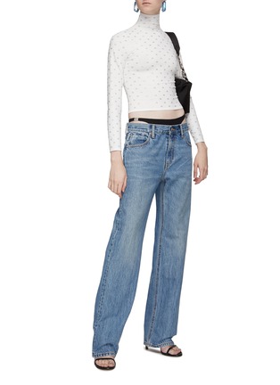 模特儿示范图 - 点击放大 - ALEXANDERWANG - 水钻徽标比基尼裤腰牛仔裤