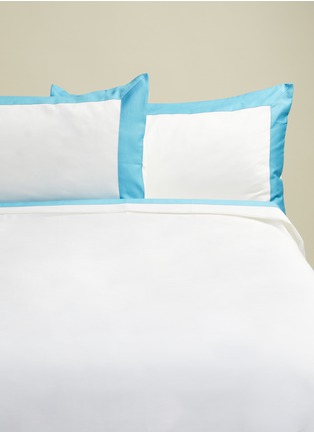  - FRETTE - BOLD 特大双人床拼色围边纯棉四件套 － 奶白色及蓝色