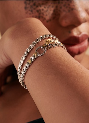 细节 - 点击放大 - JOHN HARDY - ‘Legends Naga’ Sapphire 18K Gold Silver Double Wrap Bracelet