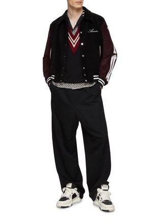 模特儿示范图 - 点击放大 - AMIRI - 羊毛灯芯绒撞色夹克