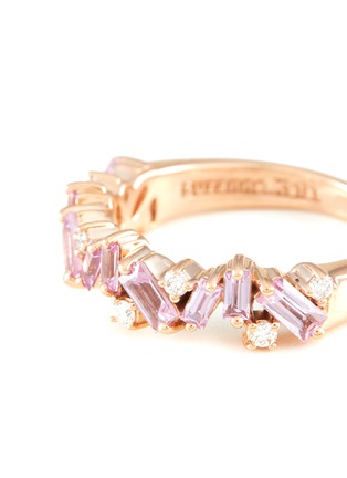 细节 - 点击放大 - SUZANNE KALAN - Fireworks Bliss Half Eternity Band 18K Rose Gold Diamond Sapphire Ring