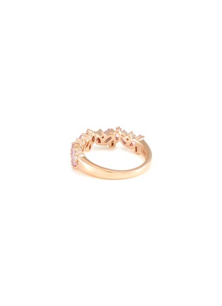 模特儿示范图 - 点击放大 - SUZANNE KALAN - Fireworks Bliss Half Eternity Band 18K Rose Gold Diamond Sapphire Ring