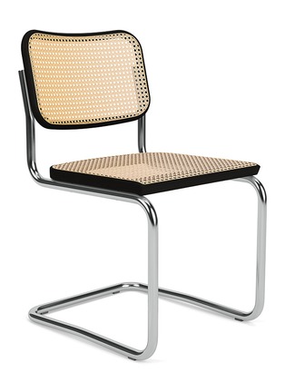首图 –点击放大 - KNOLL - CESCA 餐椅 — 黑色和浅棕色