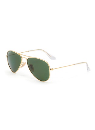 首图 - 点击放大 - RAY-BAN - ‘Junior Aviator’ Metal Frame Green Lens Kids Aviator Sunglasses