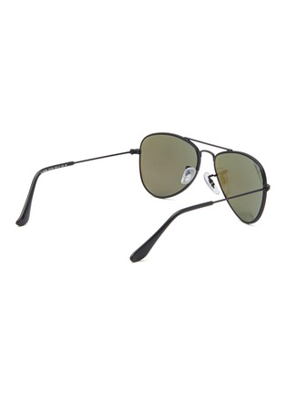 模特儿示范图 - 点击放大 - RAY-BAN - ‘Junior Aviator’ Metal Frame Blue Lens Kids Aviator Sunglasses