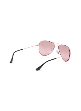 模特儿示范图 - 点击放大 - RAY-BAN - ‘Junior Aviator’ Metal Frame Pink Lens Kids Aviator Sunglasses